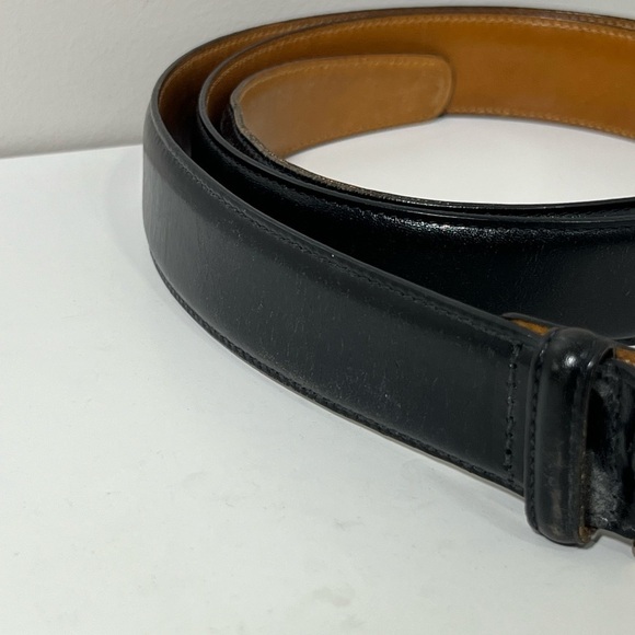 Brooks Brothers Belt Size 40 Made in USA Genuine Leather Full Grain Black Belt - Picture 5 of 11